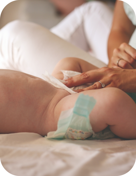 Changing baby's diaper